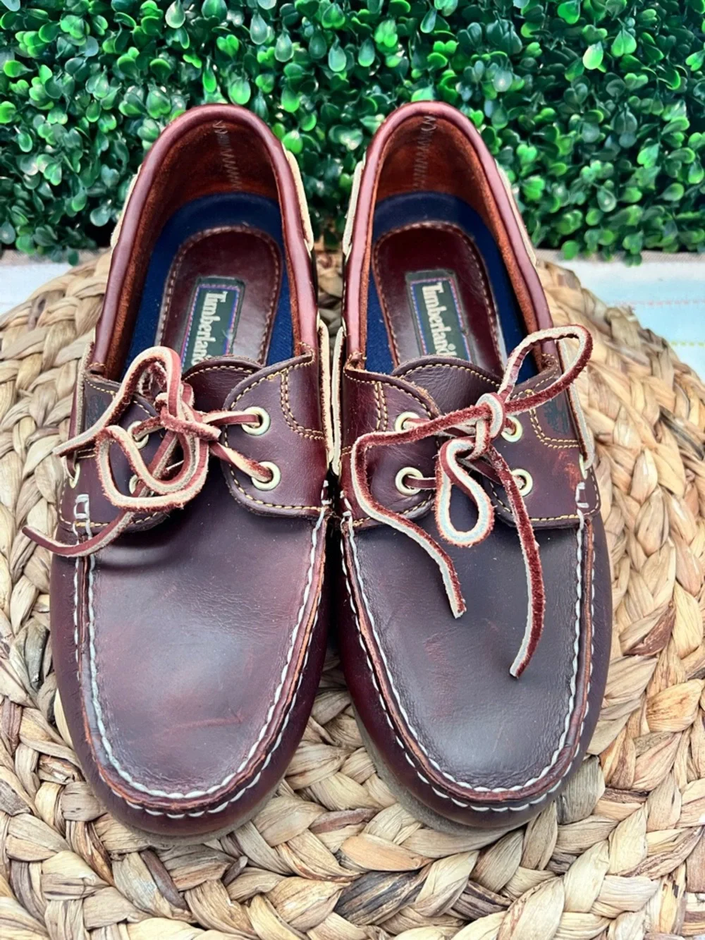 Timberland Women's Amherst 2-Eye Classic Leather Boat Shoes | Size 8 | Rootbeer